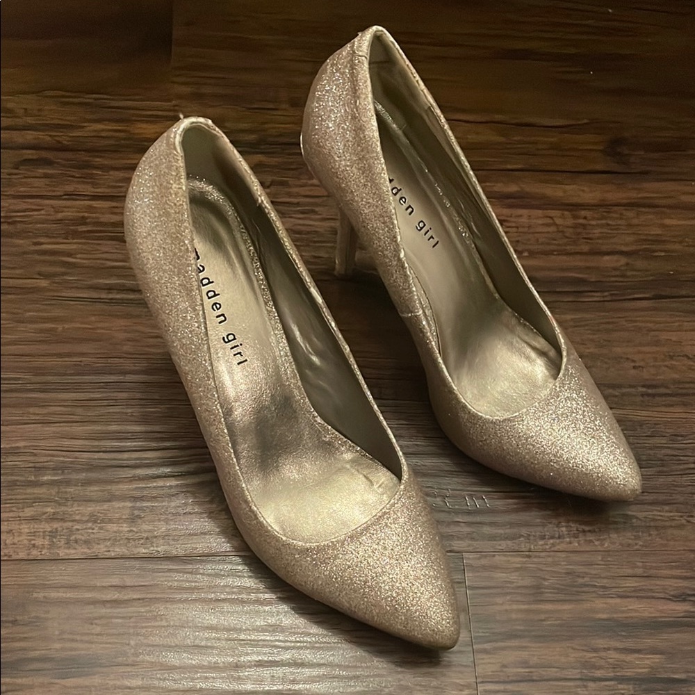 Madden Girl Gold Glitter Heels
